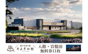 【ふるさと納税】愛子天空の湯 そよぎの杜 入館・岩盤浴無料券11枚　温泉 露天風呂 サウナ 日帰り 天然温泉 観光 旅行 旅 回数券 入浴券 仙台市　 041009_HR002