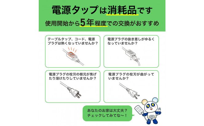 コード付6個口USBタップ WL-6322SUC(W) 272183_AZ267
