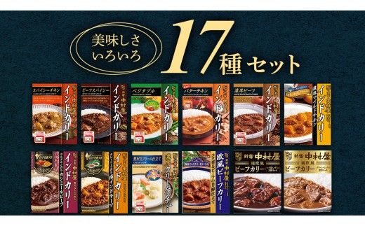 新宿 中村屋 レトルト 食べ比べ セット ( Bセット 17種 ) 人気 詰合せ 洋食 時短 カレー インドカレー ビーフカレー 欧風カレー 数量限定 贈答品 保存用 ストック用 非常用 老舗 電子レンジ 調理可 [DM002us] レンチン レンジ 