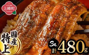 【配送時期が選べる】『国産』うなぎ蒲焼 3尾 計480g [B-1125-PE]