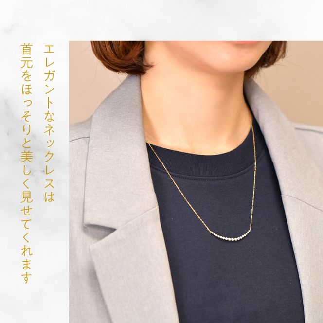 K18イエローゴールドダイヤ＆ボールライン0.5ctネックレス　管理番号610196 218-272-gd
