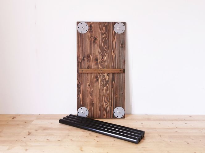 無垢材 デスク 約W100cm×D50cm ダークブラウン｜組立 簡単 工具不要 リビング 子供部屋 テーブル 家具 インテリア シェルフ 植物置き 靴棚 飾り棚 収納 日本製 [2493]