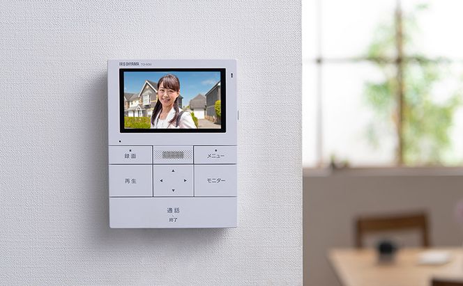 ドアホン インターホン テレビ モニター テレビドアホン TD-SM3010T-WSH ホワイト/ガンメタリック 録画機能 動画 自動録画 広角レンズ LEDライト 留守 簡単操作 アイリスオーヤマ 