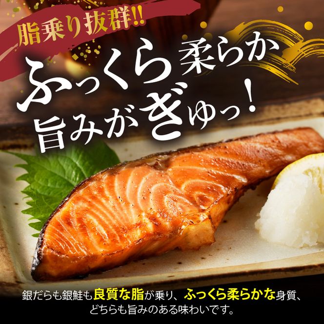 G7337_銀だら 銀鮭 切身 各6切 計12切 真空パック 小分け 良質な脂 ふっくら 柔らかい 身質 甘み 旨味 白身魚のトロ 梅酒 北海道南産 真こんぶ だし漬け 弁当 おかず お茶漬け ムニエル フライ 冷凍 お取り寄せ 和歌山県 湯浅町 送料無料