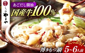 博多もつ鍋やまや もつ鍋セット あごだし醤油味(5〜6人前) 《築上町》【株式会社やまやコミュニケーションズ】 なべ 博多もつ鍋 人気 おすすめ[ABES008]