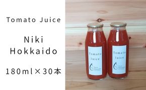 2026年産 ミニトマト ジュース 180ml×30本 (北海道 仁木町産 ミニトマト[エコスイート]100％) 無塩・無糖・保存料無添加【栽培期間中 農薬・化学肥料不使用 】 野菜飲料 [Farm Watanabe]