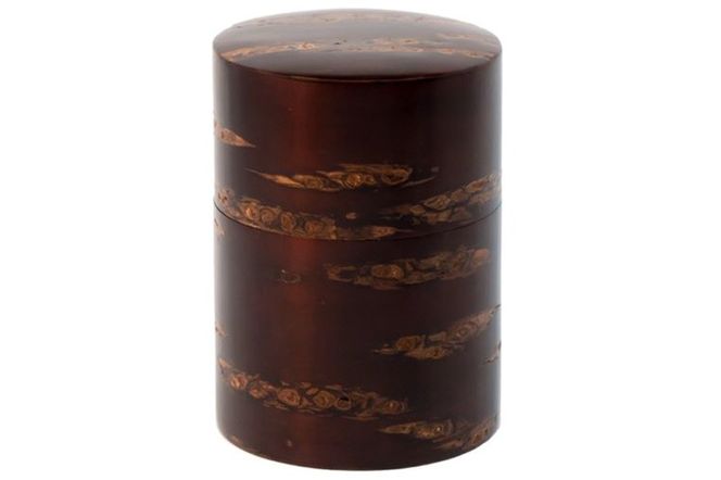 角館樺細工《樺細工 八柳》 総皮 茶筒 大 150g 角館工芸協同組合|02_kdk-100401