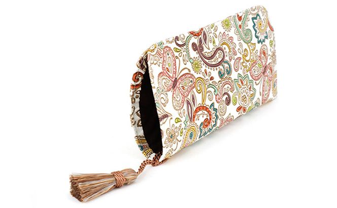 【文庫屋大関】メガネケース　ペイズリー【皮革工芸品】 ファッション小物 民芸品 