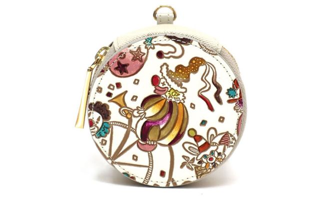 【文庫屋大関】マカロンポーチ ピエロ＜マチネ＞【皮革工芸品】 ポーチ ミニポーチ 小物入れ アクセサリー入れ イヤホン入れ 収納 保管ケース 手のひらサイズ  本革 革 皮革 工芸品 工芸 雑貨 ギフト プレゼント 日本製 東京