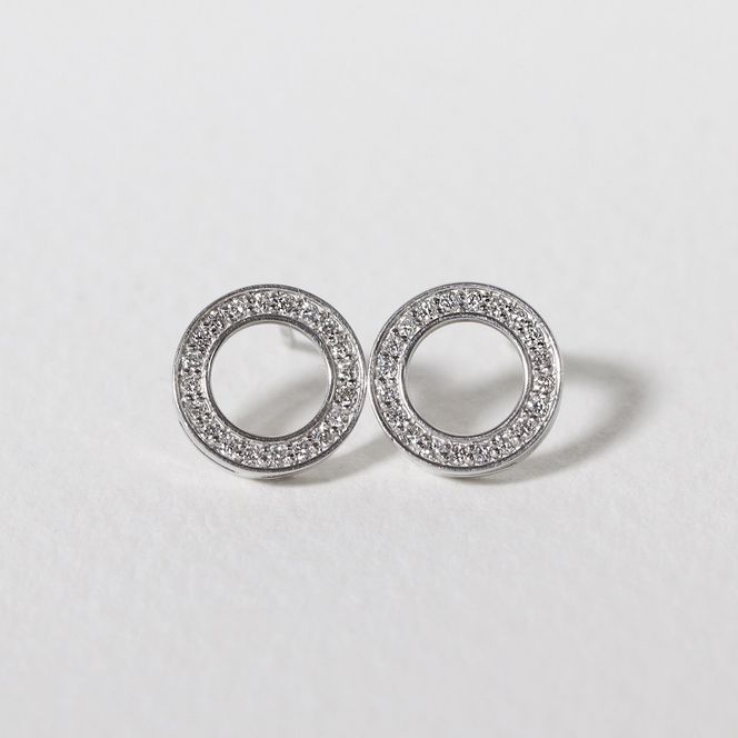 プラチナ　0.20ct　サークルダイヤモンドピアス　BQ-161