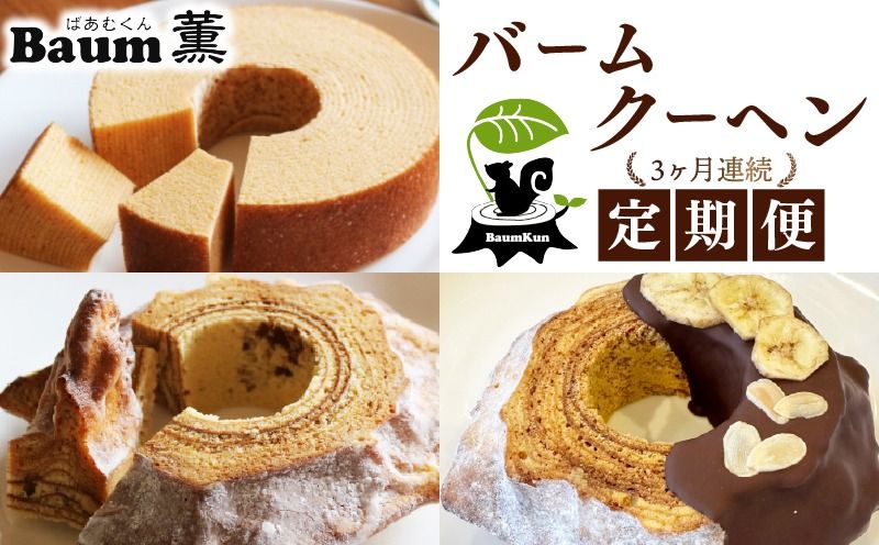 [3か月定期便] バームクーヘン Baum薫 ハード チョコ バナナ プレミアム 日本ギフト大賞 受賞 ばあむくん ギフト スイーツ 焼き菓子 洋菓子 お菓子 プレゼント 贈り物 静岡県 藤枝市 ふるさと人気
