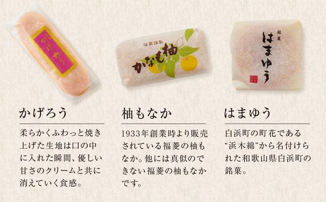 和菓子お試しセット かげろう10個・柚もなか12個・はまゆう6個 福菱 304018_AA08
