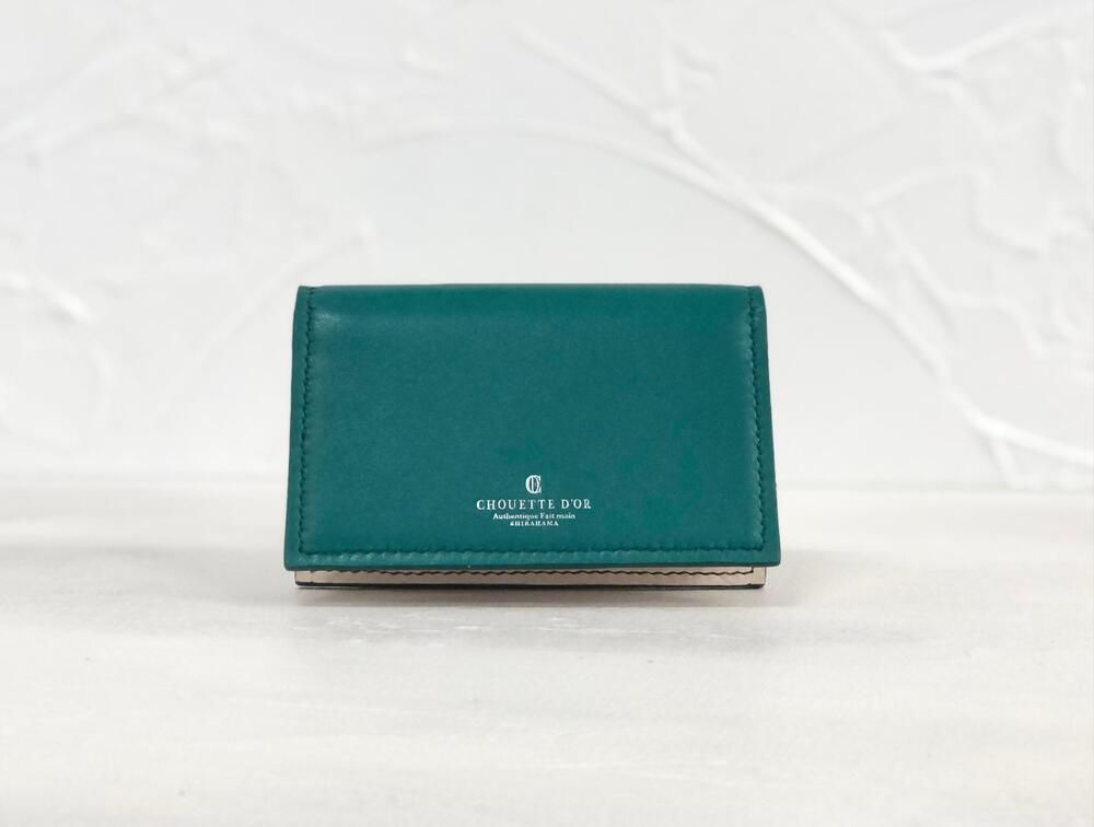 革職人が作る本革名刺入れ/Card case[グリーン] 304018_AX16