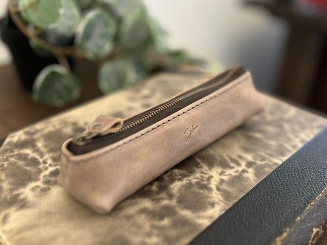 革職人が作る　本革ペンケースS　【グレー】 304018_AX22VC04