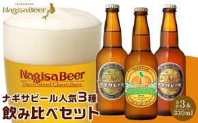 お試しナギサビールの人気3種（330ml×3本）飲み比べセット （ ペールエール ・ アメリカンウィート ・ みかんエール ） 304018_B017