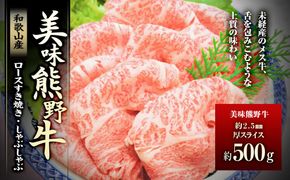 絶品熊野牛ロースすき焼き・しゃぶしゃぶ500g 304018_BA03
