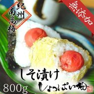 無添加　しそ梅　しょっぱい（食べごろLサイズ800g）紀州南高梅【梅農家手づくり梅干】 304018_J012