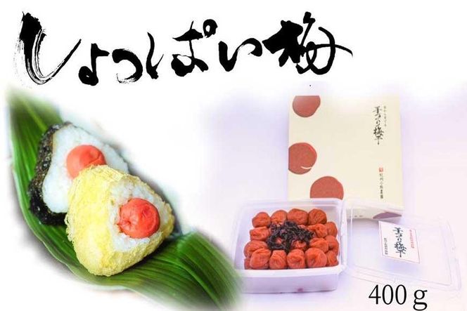 無添加　しそ梅　しょっぱい（食べごろLサイズ400g）紀州南高梅【梅農家手づくり梅干】 304018_J016