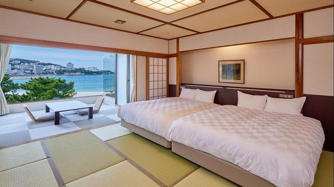 【白良荘グランドホテル】平休日1泊2食付ペア宿泊券《オーシャンビュースーペリア和室ツインベッド》 304018_JTB6506-0062