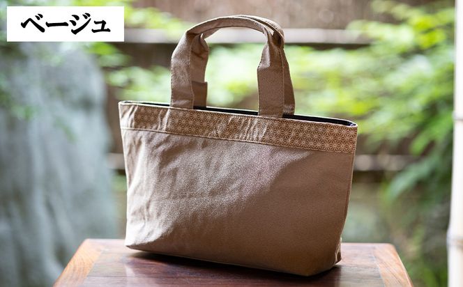 【京都三昌】麻の葉柄手提げバッグ［ 京都 バッグ 職人 手作り 手提げ 鞄 麻の葉 ちりめん 上品 カジュアル フォーマル 雑貨 人気 おすすめ 外出 おでかけ お取り寄せ 通販 送料無料 ふるさと納税 ］ 261009_B-NE05