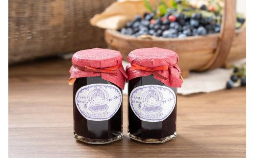 たっぷりサイズブルーベリージャム（通常）330g×2　ブルーベリー ジャム 無添加 手作り 加工食品 2本 ぶるーべりー じゃむ フルーツ 果物 アントシアニン 完熟 国産 朝食 朝ごはん トーストヨーグルト 生産者応援 農家応援 FG00007