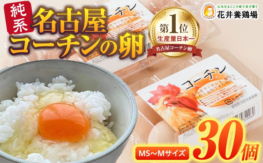 日本三大地鶏!! 「純系 名古屋コーチンの卵」(30個) 本当に美味しい食べ物は調味料の味に負けません! 232238_EE24