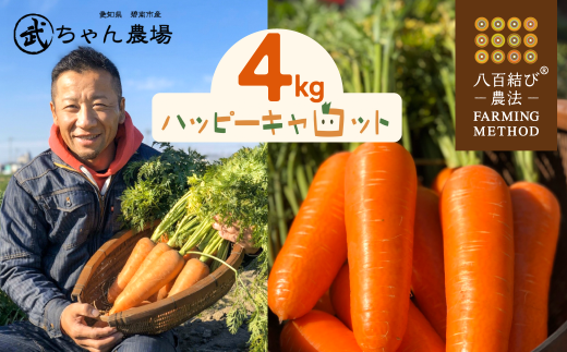 甘さと栄養で体も笑う武ちゃん農場の“ハッピーキャロット 4kg H095-031