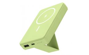 【多摩電子工業株式会社】モバイルバッテリー 5000mAh MagSafe対応 ワイヤレス充電器【ピクニックグリーン】 141305_GD012VC02