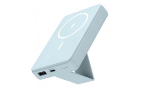 【多摩電子工業株式会社】モバイルバッテリー 5000mAh MagSafe対応 ワイヤレス充電器【ベビーブルー】 141305_GD012VC03