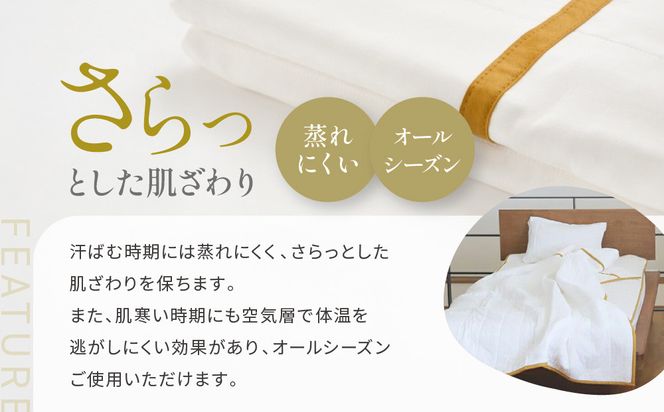 【大東寝具】～オールシーズン快適に使えるブランケット～ 京和晒綿紗 ガーゼケット 5重合わせ（マスタード）［ 京都 寝具 老舗 ガーゼ 人気 おすすめ 肌ざわり 快眠 寝ごこち 睡眠 健康 お取り寄せ 通販 送料無料 ふるさと納税 ］ 261009_A-BM016