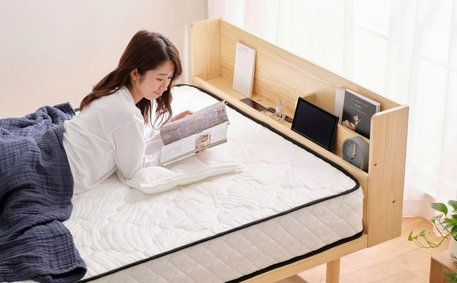 ベッド 宮付き高耐荷重すのこベッド HWBM-SD ナチュラル すのこ セミダブル すのこベッド 宮付き 宮付き高耐荷重 ベッドフレーム 収納 ヘッドボード ヘッドボード付き コンセント付き USBポート パイン材 高さ調節 高さ調整 調節 アイリスオーヤマ