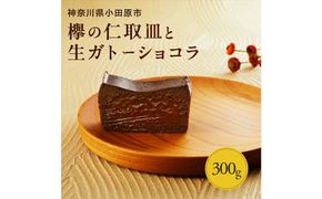 欅の仁取皿と生ガトーショコラ。小田原の伝統を受け継いだお皿と小田原の極上スイーツ(300g)のコラボ商品【チョコレート 特濃厚 濃密な味わい 極上の口溶け 極上のチョコレート 一流の料理人 カカオの風味やコク カカオ 至極の逸品 神奈川県 小田原市 】 142069_DW008