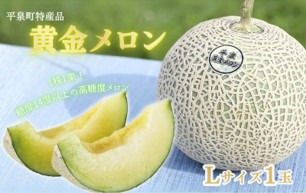 平泉黄金メロン 1玉 Lサイズ 約1.5kg [2026年8月下旬以降より発送]/ メロン マスクメロン 果物 くだもの フルーツ 甘い 旬 産地直送 予約 先行予約[omk001-A]