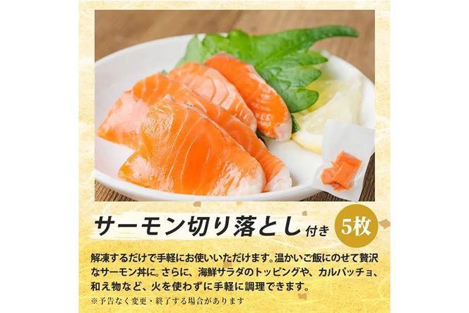 骨なし 超 厚切り 鮭 切身(1kg)  サーモン切り落とし5枚付き 骨取 切り身 冷凍 シャケ しゃけ サケ さけ 魚 魚介 厚 厚切 子供 家庭用 弁当 【丸正水産】【AW-152】