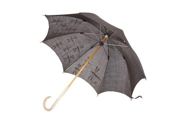 【日吉屋】ぱらそる(和風日傘) トンボ渦（グレー） 261009_B-AF03