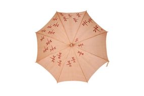 【日吉屋】ぱらそる(和風日傘) トンボ渦（ベージュ） 261009_B-AF04