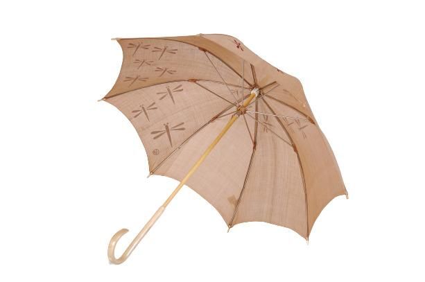 【日吉屋】ぱらそる(和風日傘) トンボ渦（ベージュ） 261009_B-AF04