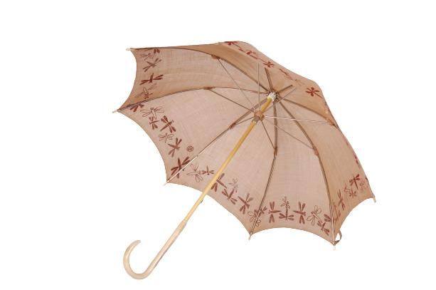【日吉屋】ぱらそる(和風日傘) 輪とんぼ（ベージュ） 261009_B-AF06