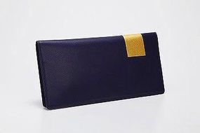 【金箔押　山村】Byobu 長財布（藍色） 261009_B-BC12