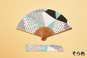 【みのや扇舗】/fan/fun扇子（小サイズ：そら色） 261009_B-BG01VC03