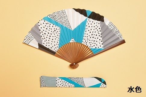 【みのや扇舗】/fan/fun扇子（大サイズ：水色） 261009_B-BG01VC07