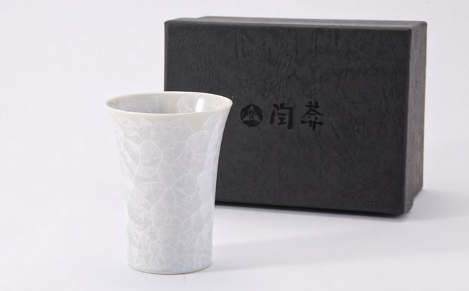 【陶あん】花結晶フリーカップ（白） 261009_B-BQ05