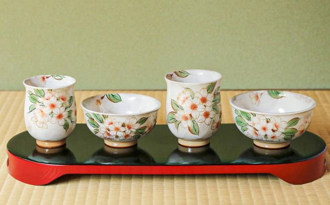 【陶あん】京焼・清水焼　夫婦ふくりん茶碗・ふくりん湯呑セット 261009_B-BQ29