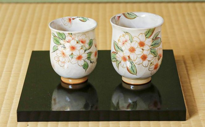 【陶あん】京焼・清水焼　夫婦ふくりん茶碗・ふくりん湯呑セット 261009_B-BQ29