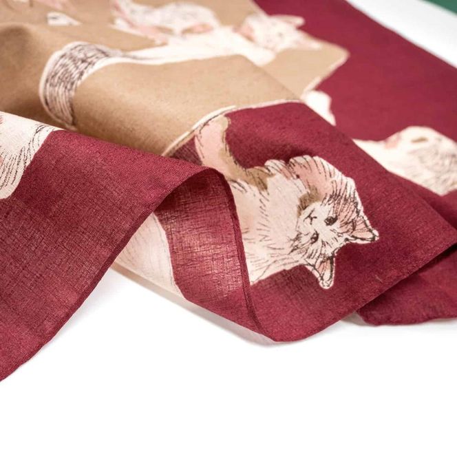 【三陽商事】浅山美里97cm風呂敷(CATS)［ 京都 風呂敷 ふろしき 大判 薄手 綿100％ 猫 ねこ ネコ バッグ 人気 おすすめ エコ おしゃれ 収納 お弁当 和柄 お取り寄せ 通販 送料無料 ふるさと納税 ］ 261009_B-BY32