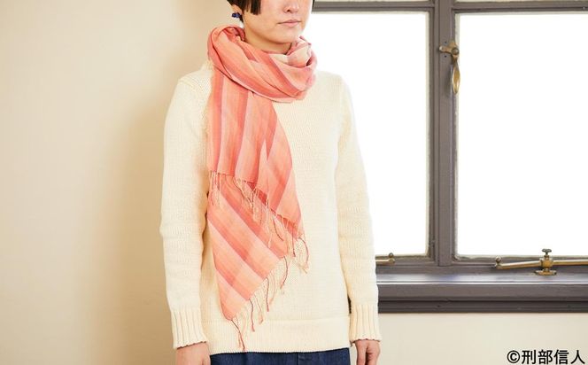 【アトリエシムラ】《草木染めのストール》色合わせストール（万華鏡ー茜） 261009_B-EY31