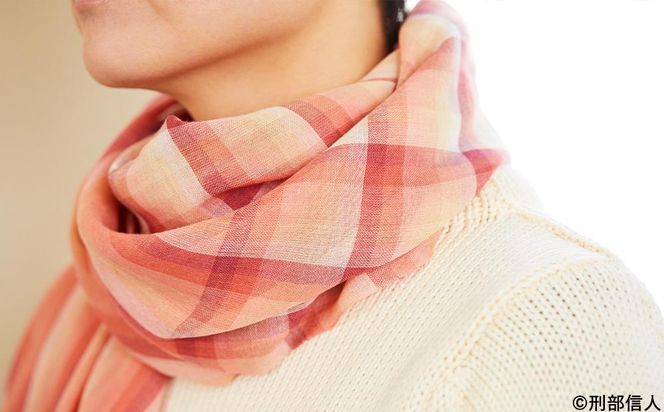 【アトリエシムラ】《草木染めのストール》色合わせストール（万華鏡ー茜） 261009_B-EY31