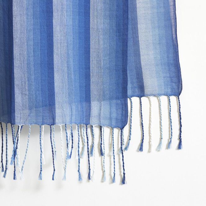 【アトリエシムラ】《草木染めのストール》色合わせストール（万華鏡ー藍） 261009_B-EY32