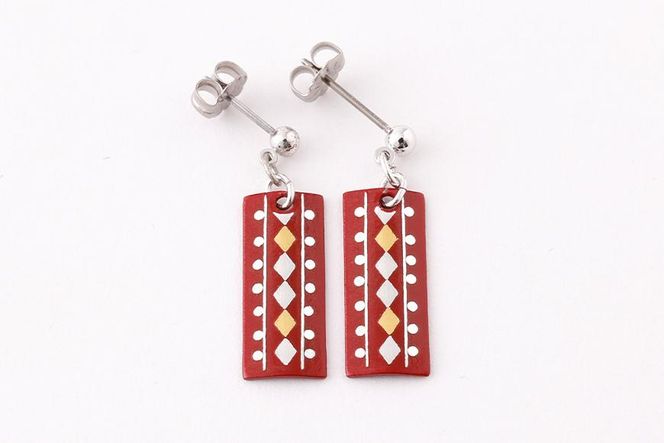 【中嶋象嵌】長四角　ピアス〈ダイヤ〉 261009_B-FA06VC06