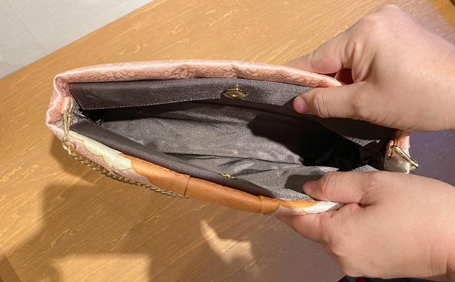 【RITOFU】Kyo-Yuzen クラッチバッグ（瑞雲・ピンク） 261009_B-HA07